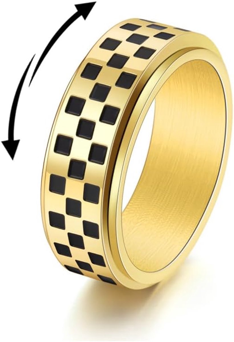 Ringen Fidget Band Ringen Voor Vrouwen Mannen Zwarte Roller Stress Ring Angst Relief Gift