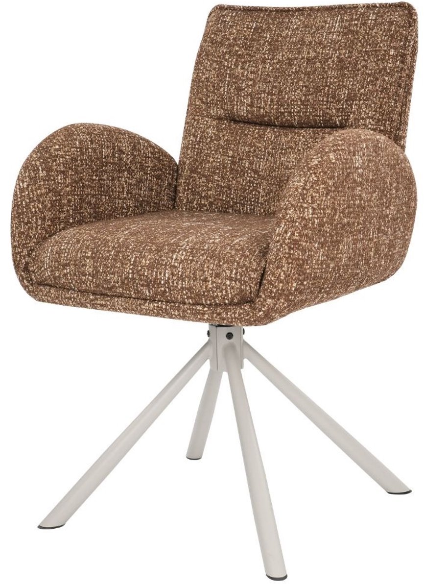 Giga Meubel Eetkamerstoel Tina - Donkerbruin - Draaibaar - Scandinavisch Design - Set van 2
