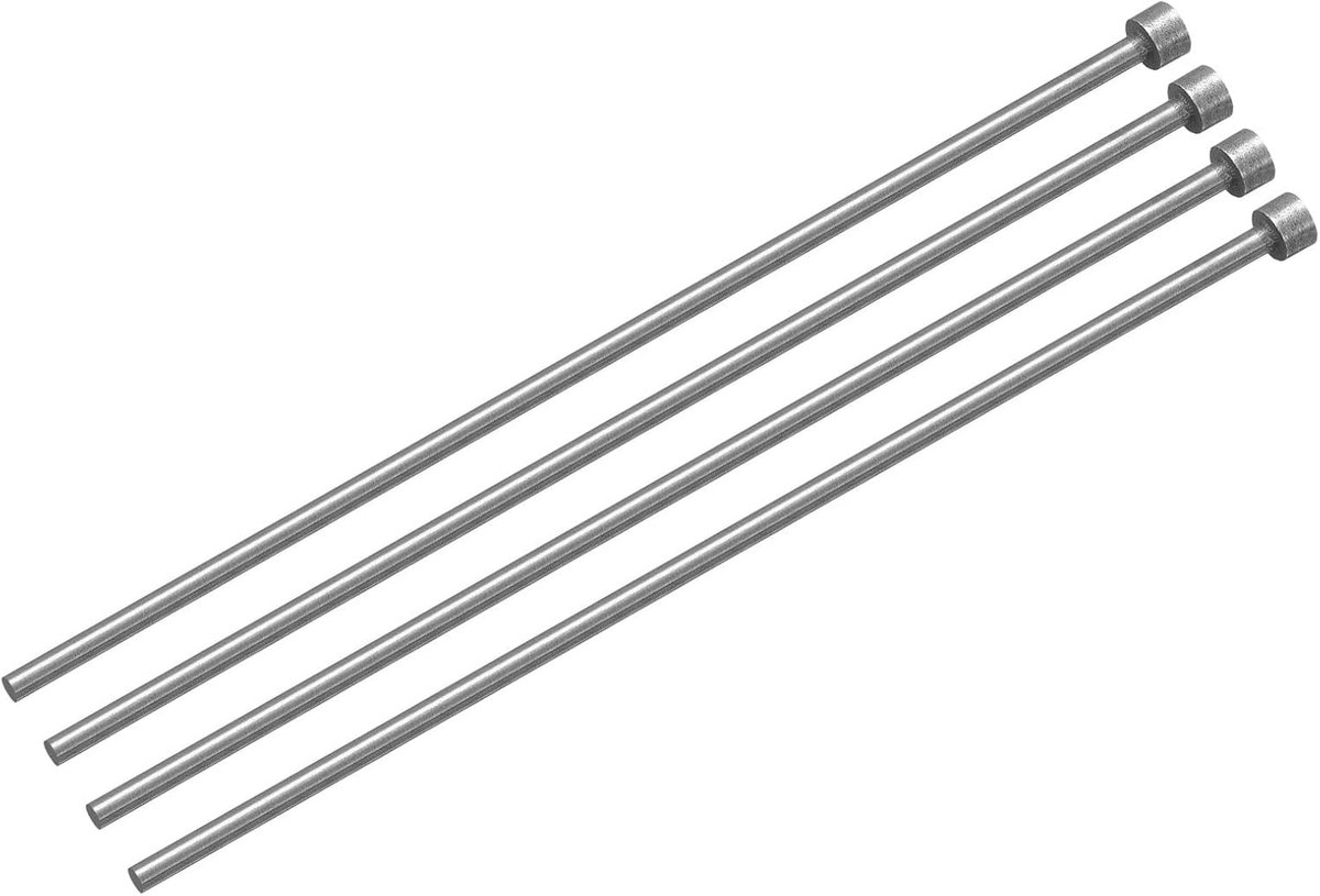 Pin-rechte ejectoren, diameter 3 mm (0,12 inch) 65 Mn gatpons, ronde punt van staal, lengte 150 mm, voor mechanisch onderhoud, 4 stuks