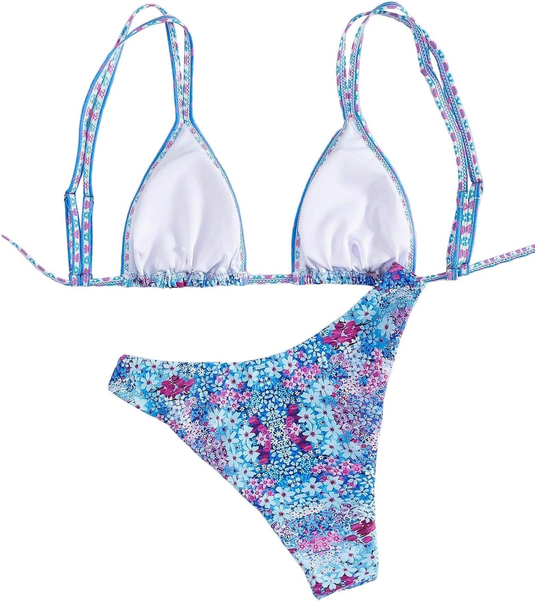 Bikini dames set hoge taille tanga boho stijl driehoek bikini met bloemen bikini's badpak Braziliaanse stijl badmode badpak