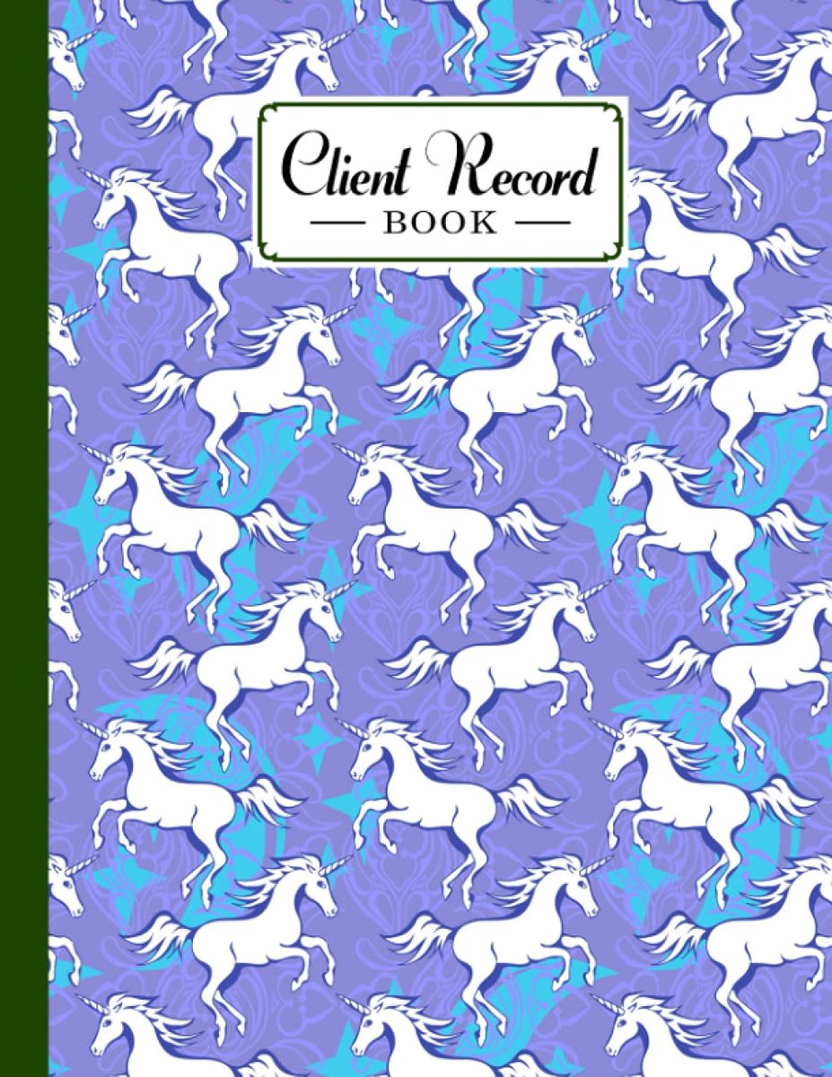 Record Book: Client Record Book Unicorn Cover, Client Tracking Log Book, Client Data Organizer For Salon, Customer Journal With Details | 120 Pages, Size 8.5" x 11" by Simone Bach