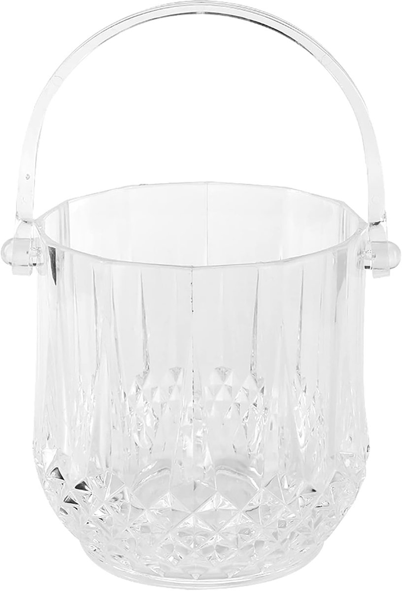 Acryl ijsemmer, kleine helder acryl ijsblokjescontainer champagne bier wijnkoeler met handgreep KTV benodigdheden voor wijnfeest evenement thuisbar champagne