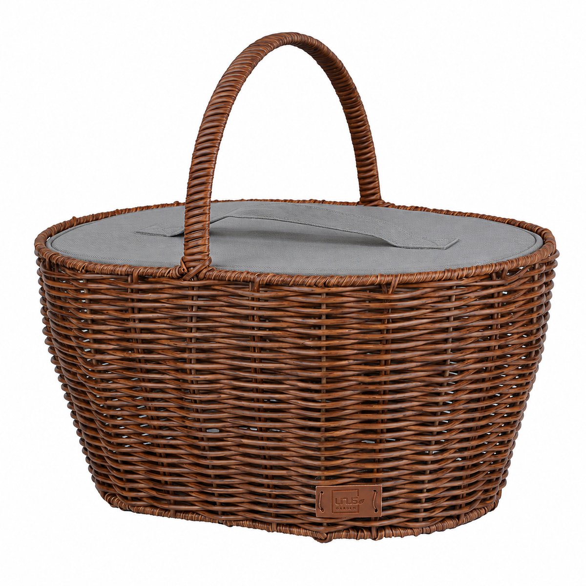 UNUS® Boodschappenmand met koeltas rotanlook grijs of bruin 2 maten