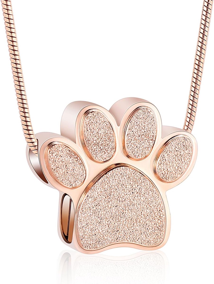 Urnen voor honden/katten - huisdier urn - huisdier as halsketting - poot print urn ketting met mini keepsake urn memorial as sieraden