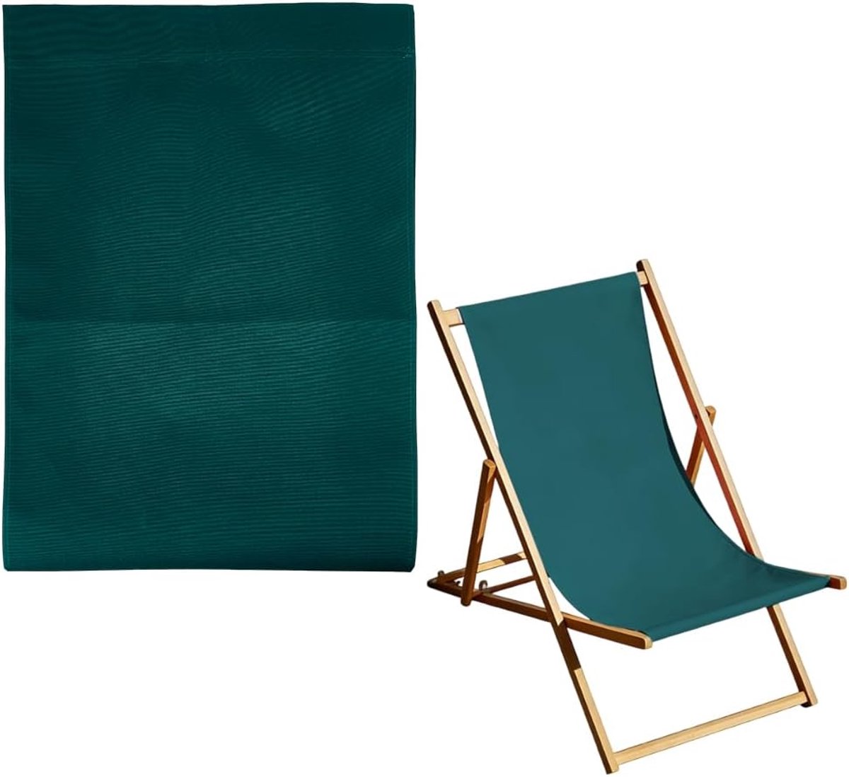 Doek voor strandstoel, 115,6 cm x 43,5 cm, donkergroene loungestoel, vervanging van canvas, eenvoudige slingerstoelen, vervangende stof voor zonnebaden in de tuin, binnenplaats