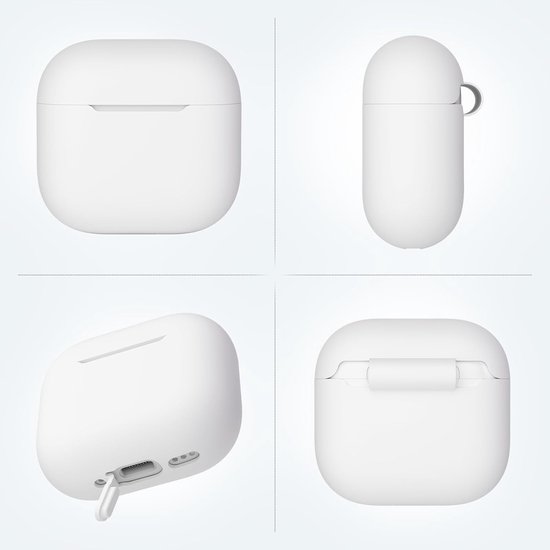 2PCS Mocarheri Siliconen hoes Compatibel met AirPods 4th Generation hoes 2024, Ultra-Thin, siliconen stootvaste zachte beschermhoes voor AirPods 4, LED vooraan zichtbaar (Zwart/Wit) — afbeelding 4