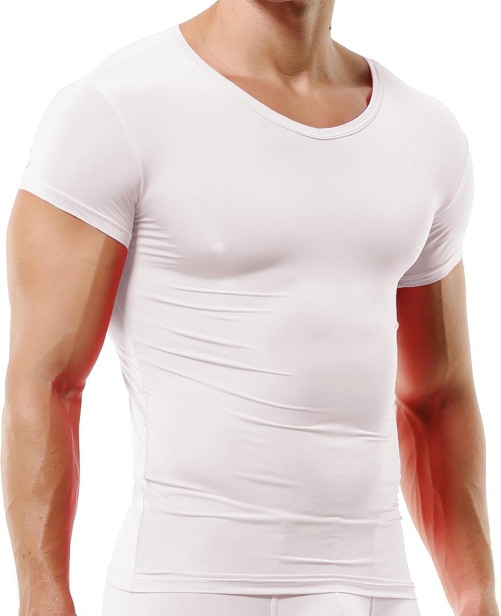 Heren Mesh Visnet Doorzichtig Lange Mouwen T-Shirt Spier Transparant Shirts Netstof