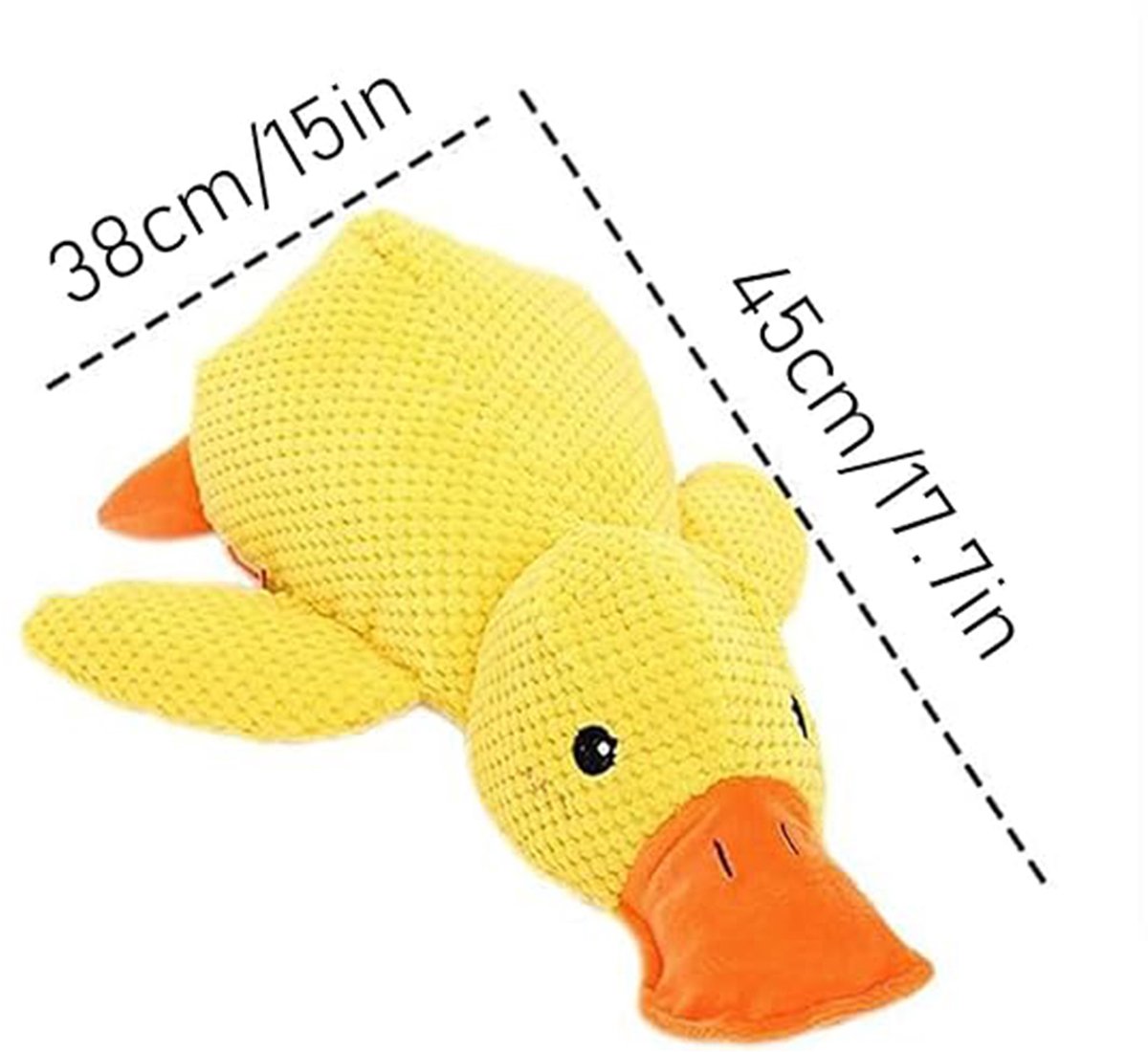 COVREO Hondenspeelgoed 40x37x11 cm geel pluche, piepspeelgoed voor honden