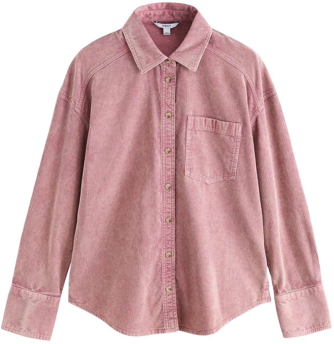 Next - Dames - Corduroy overhemd met wassing - Roze