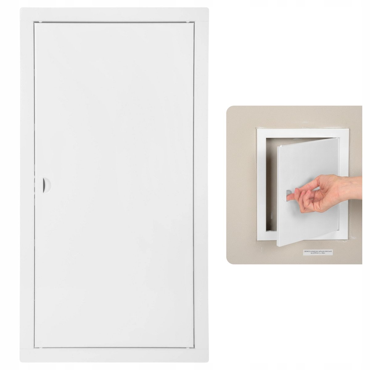 Merkloos Wit Metalen Service Luik 30x60cm met Kliksluiting