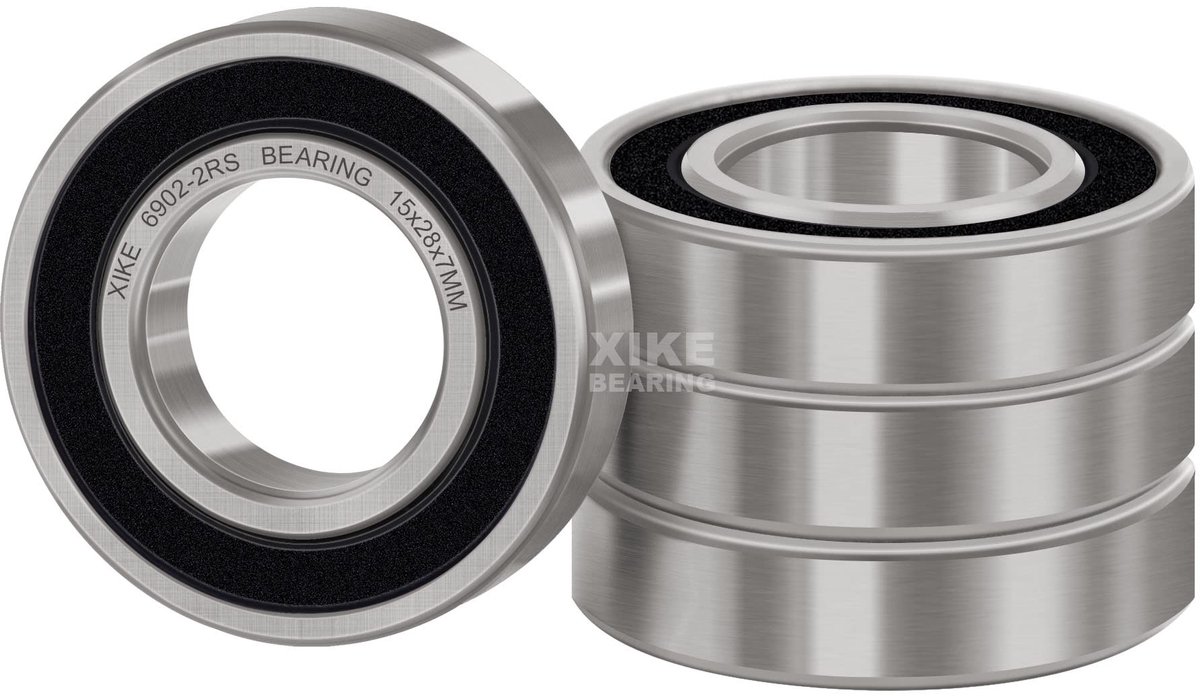SolidKeus - Set van 4 Kogellagers 6902-2RS 15x28x7mm met Rubber Seals