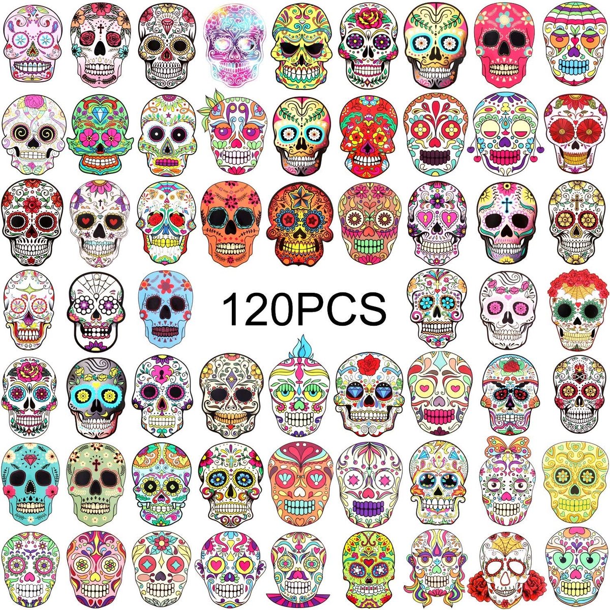 SolidKeus - 120 Stuks Halloween Skull Stickers