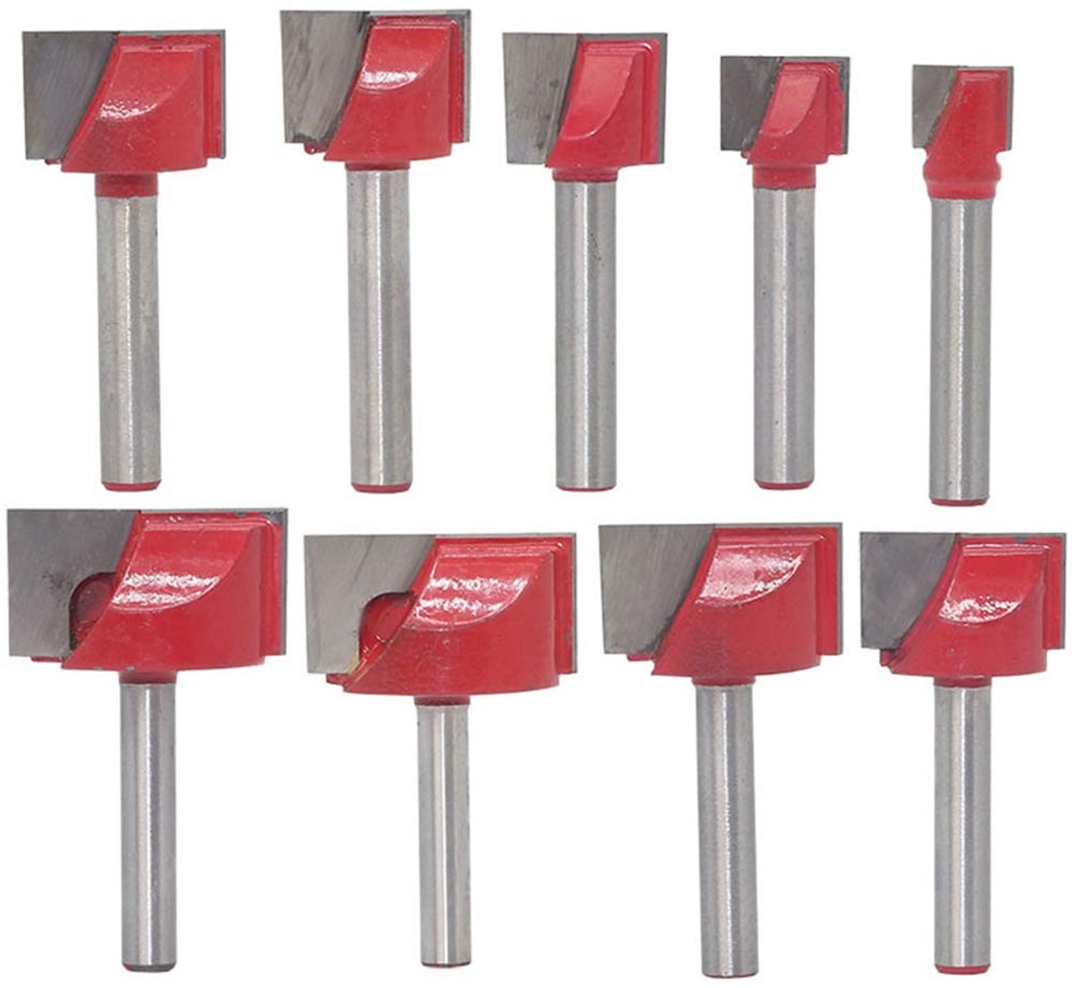 SolidKeus - Set van 9 T-Slot Frees voor CNC Houtbewerking