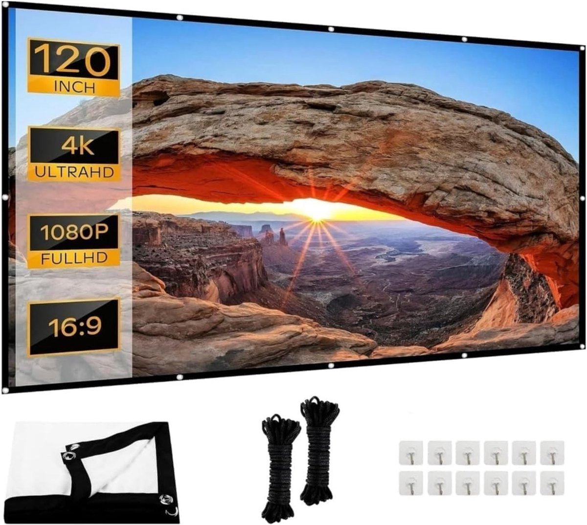 SolidKeus - Dikke Portable Projectiescherm, 120 Inch, Vouwbaar