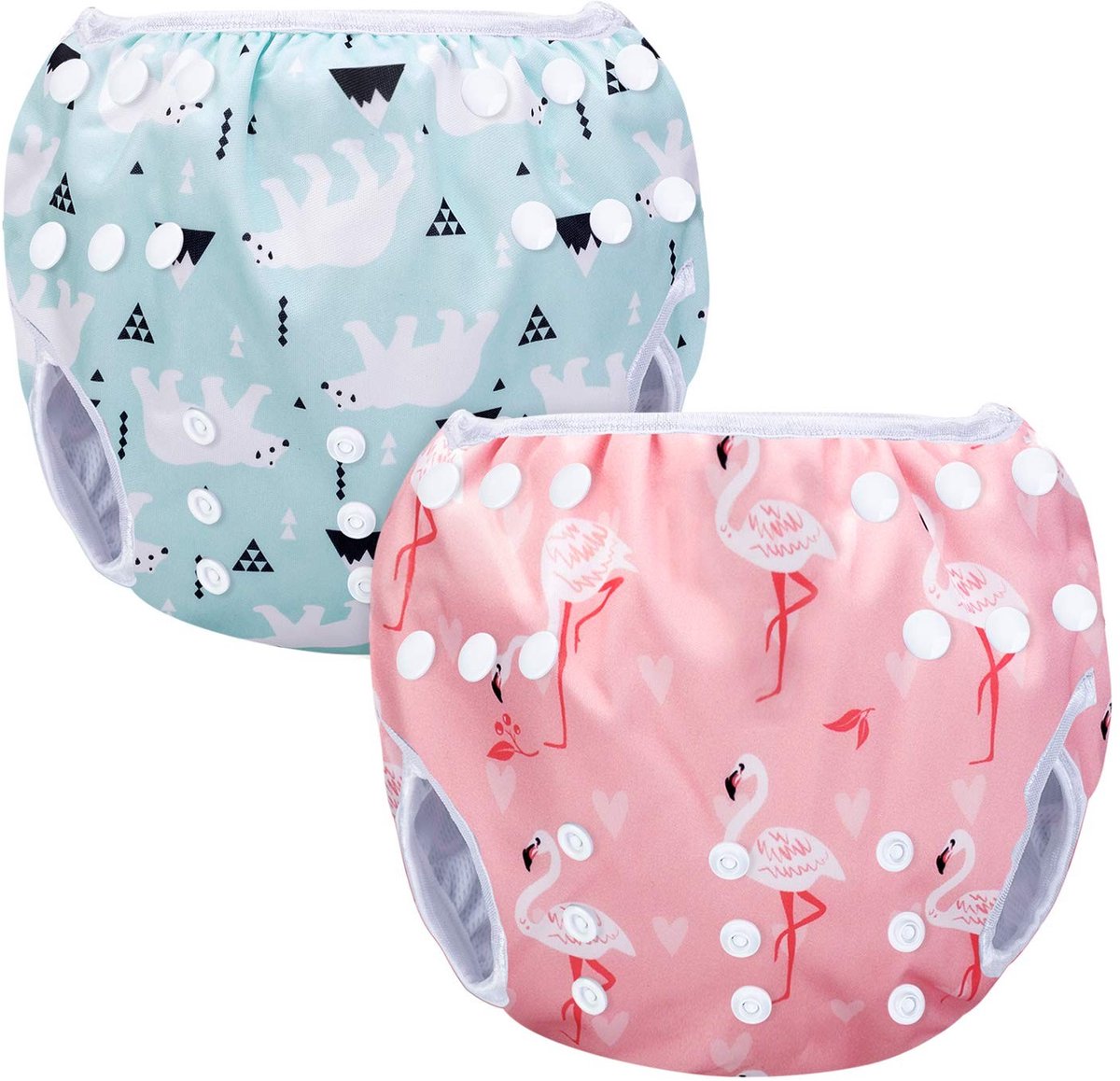 SolidKeus - Herbruikbare Baby Zwemluier (2 Stuks) met Leuke Prints