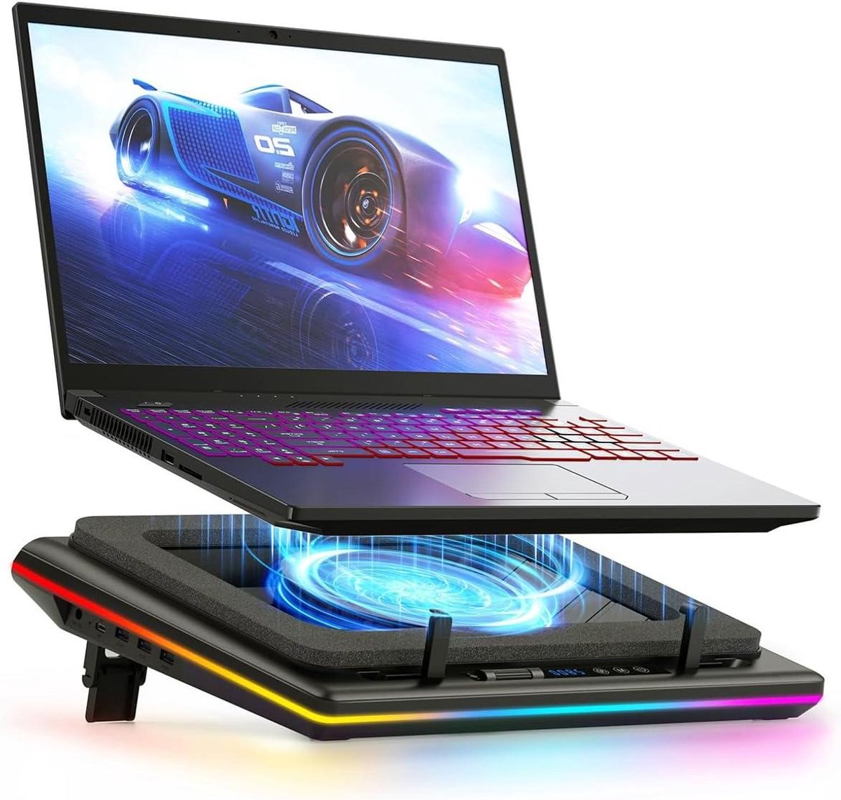 Laptop Koelpad - Notebook Cooler - Prestaties Verbeteren - Verstelbare Hoogte - 15-19 inch - Zwart
