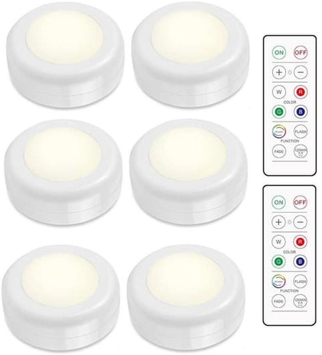 Claoner LED spotlights set - 6 stuks - 16 kleuren - Met afstandsbediening - RGB - Nachtlamp - Drukschakelaar