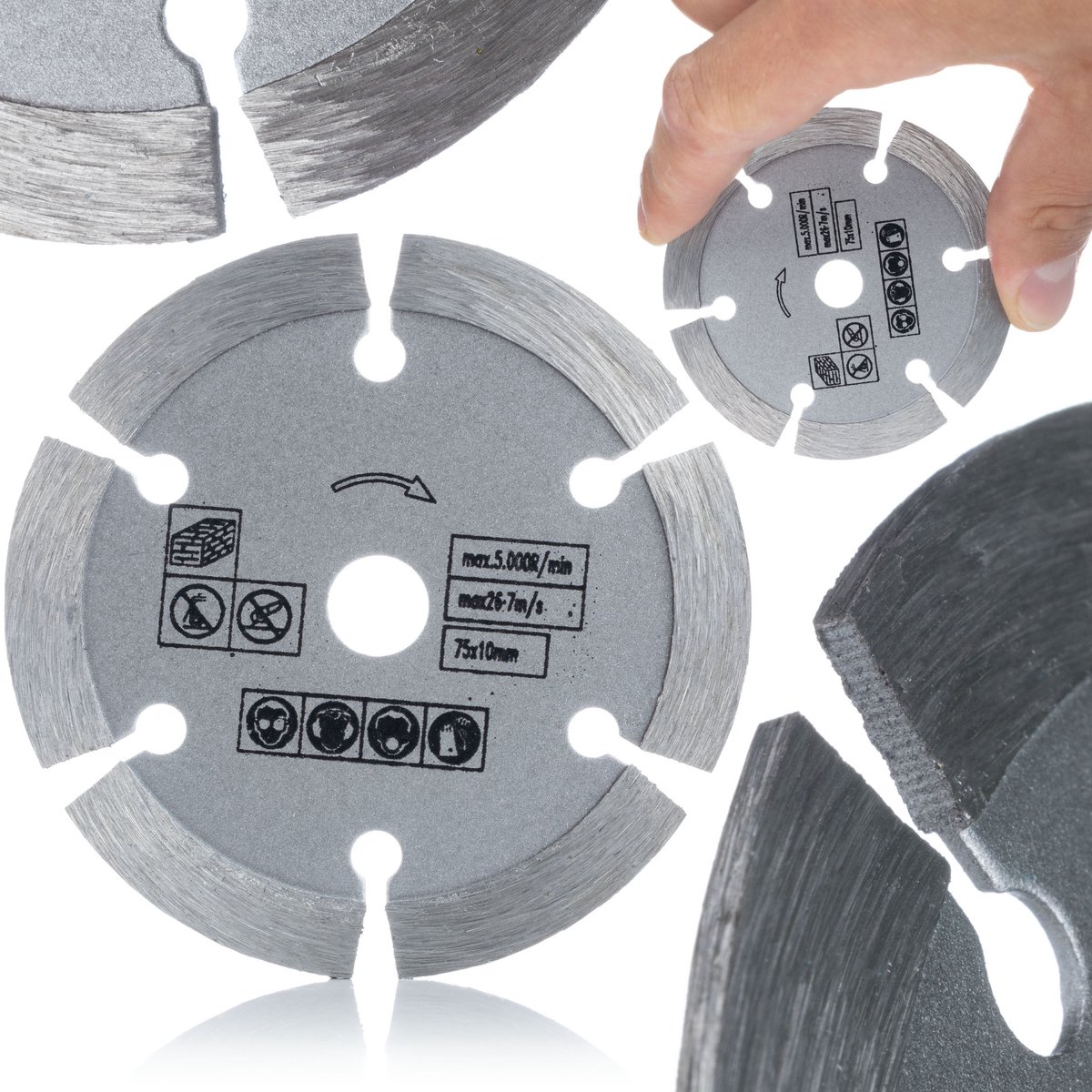 Rosfix Diamant Segmentzaagblad - 75 Mm voor Bouwmaterialen - Ø10 Mm X 1,2 Mm - Lasergelast