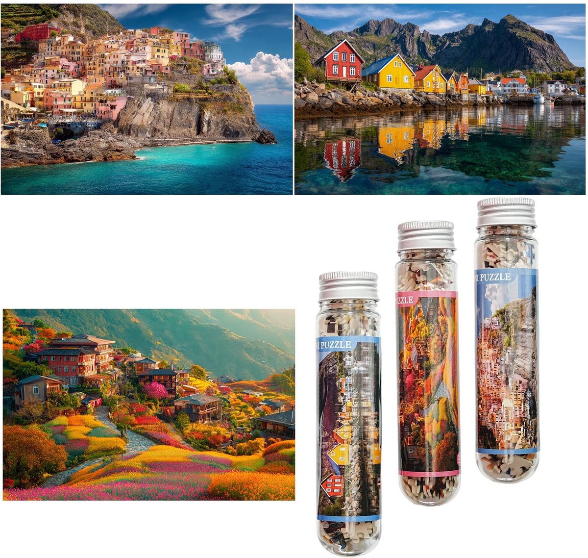 SolidKeus - Uitdagende Mini Puzzels voor Volwassenen met 150 Stukken, Set van 3