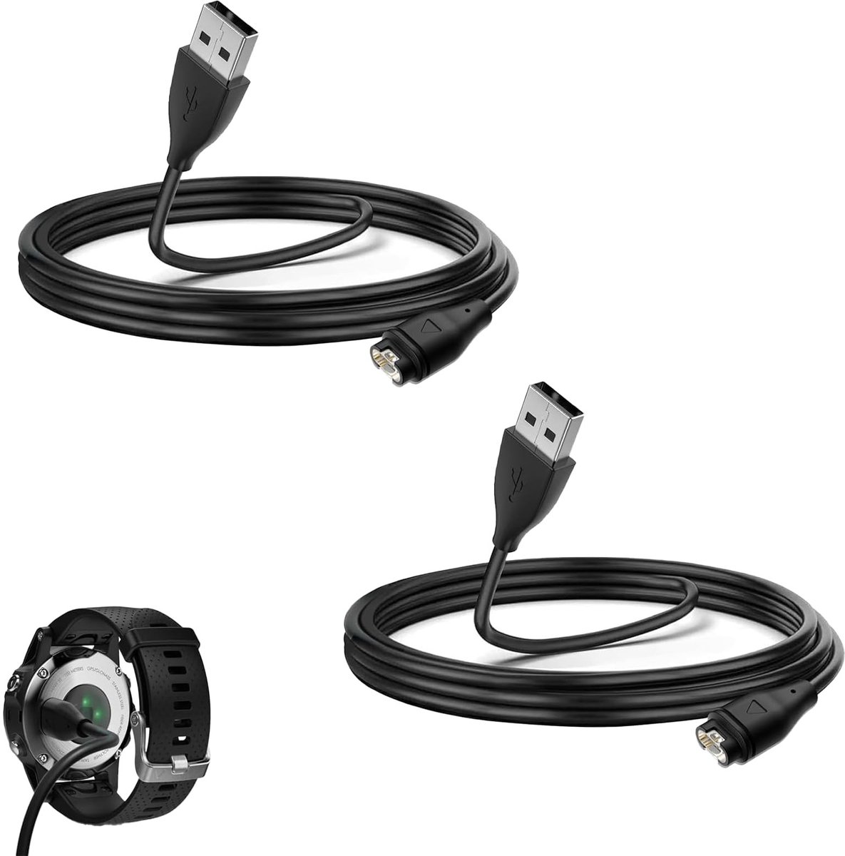 SolidKeus - 2 Stuks Oplader voor Garmin Horloges met 100cm USB Kabel