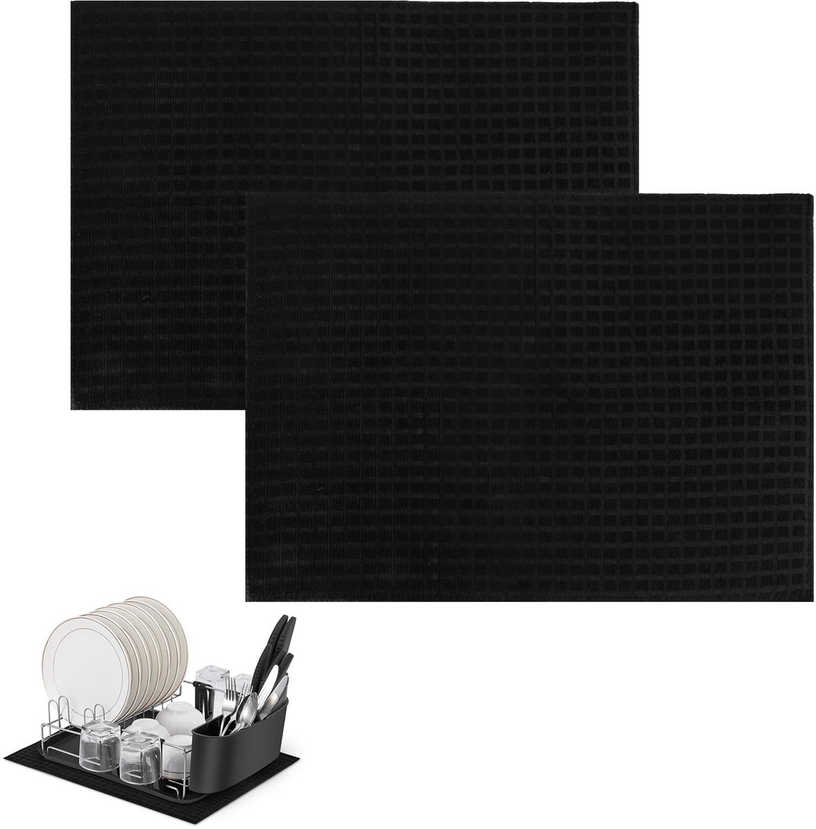 SolidKeus - Set van 2 Microvezel Droogmatten voor Keuken