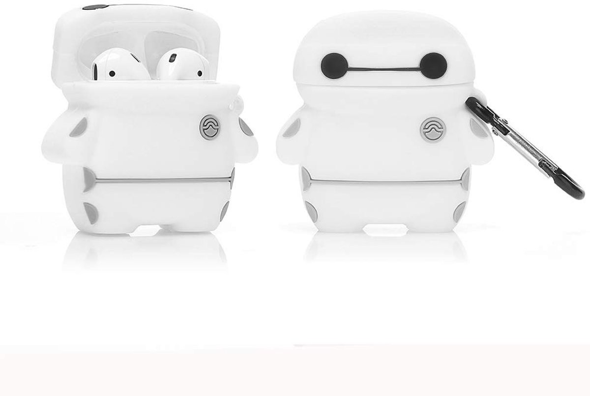 SolidKeus - Silicone Case voor AirPods 1 en 2 met 3D Cartoon Ontwerp (Baymax)