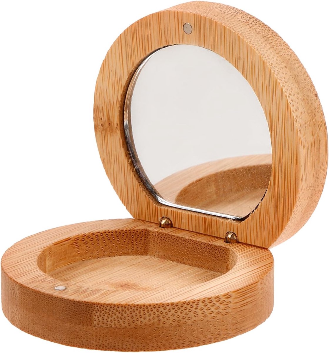 Compacte Houten Spiegel Kleine Compacte Spiegel Handheld Make-up Spiegel Reizen Cosmetische Spiegel voor Vrouwen Meisjes Outdoor Make-up Handtassen Benodigdheden