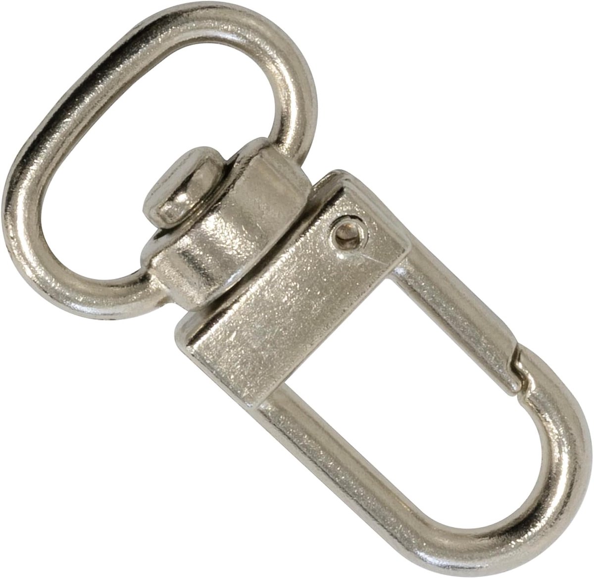 - C71139-5-set draaibare karabijnhaken voor tasriemen 13 mm - riem sleutelhanger tassen lanyards - zilverkleurig - van metaal, nikkel., gerade