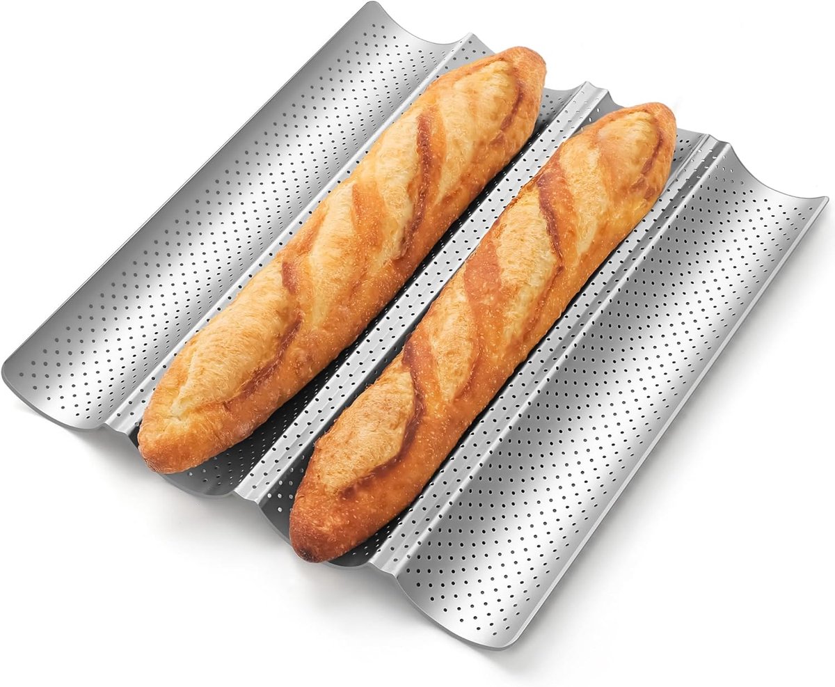 Bakvorm roestvrij staal - baguetteplaat met korstmagie voor knapperige baguettes