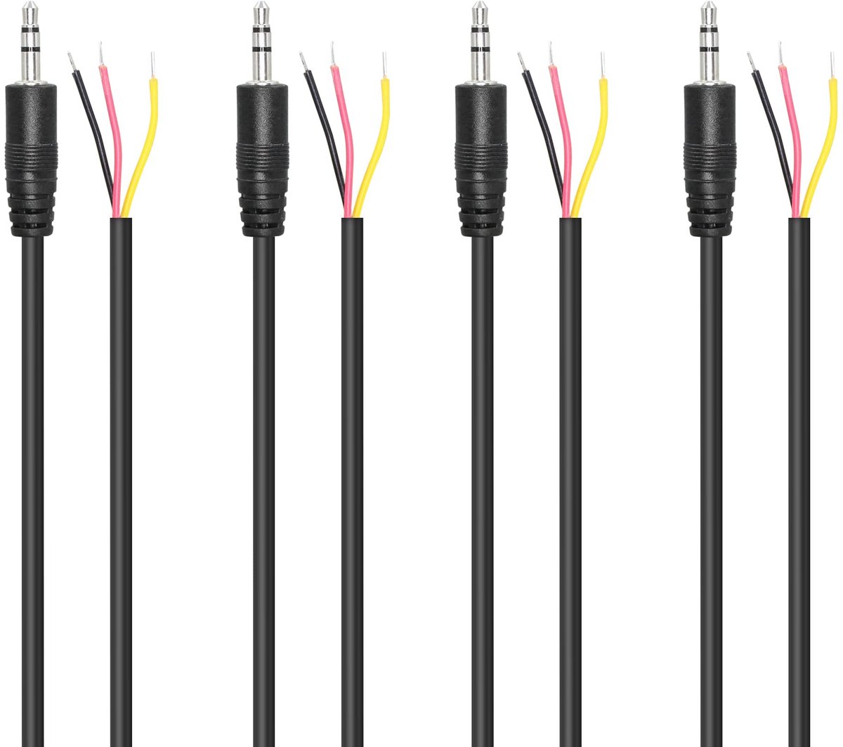 Omgoods - 3.5mm Mannelijke Plug naar Blote Draad Audiokabel (4-Pack)