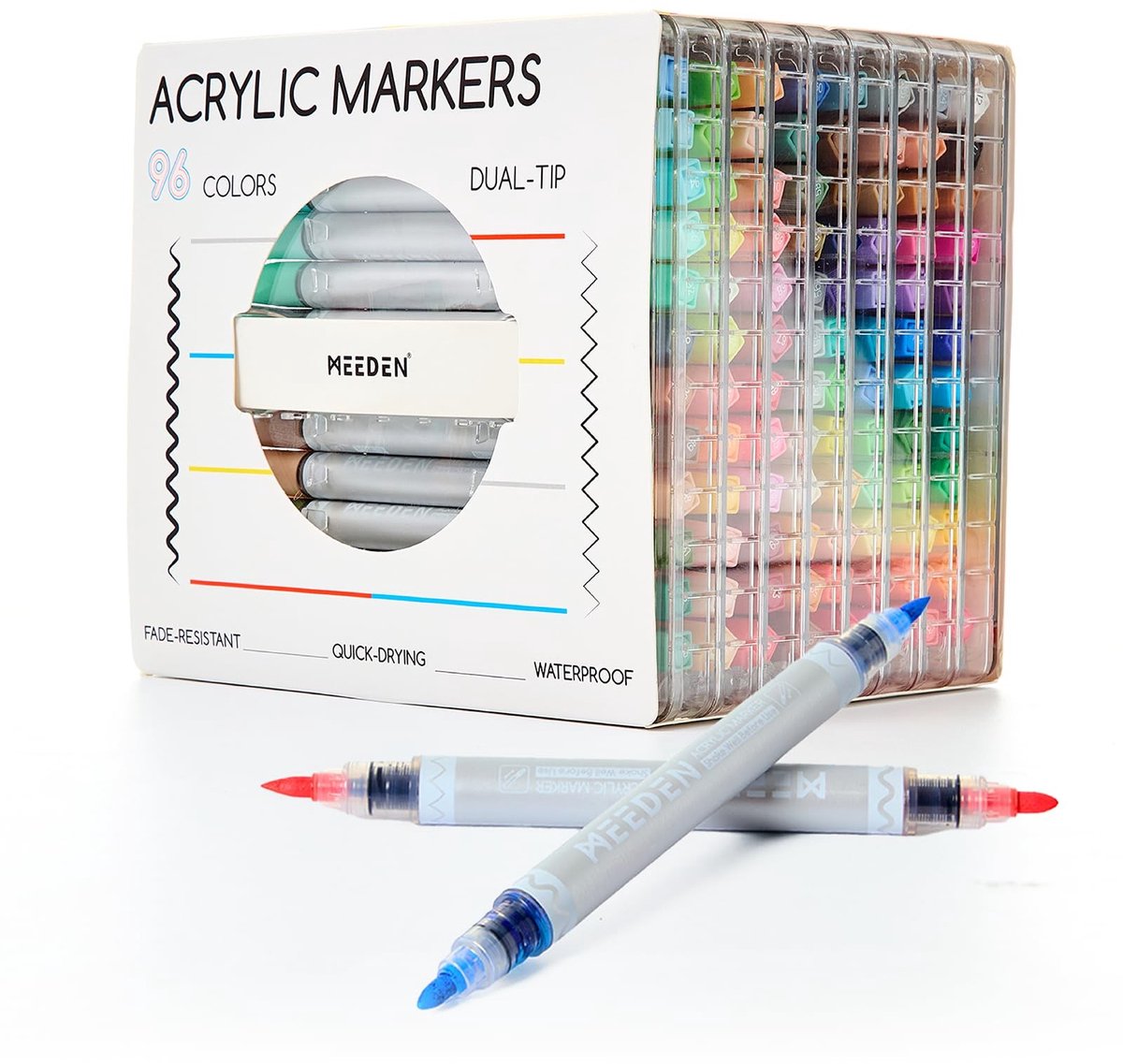 Omgoods - 96 Kleuren Acryl Markers met Dubbele Punt