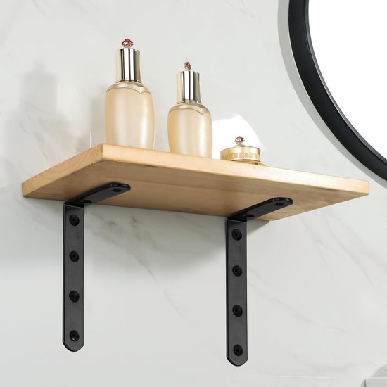 Zware Hoeksteunen voor Planken - 4 Stuks Wandmontage Steunen voor Kasten, Keuken en Kantoor - 125x75 mm — afbeelding 3