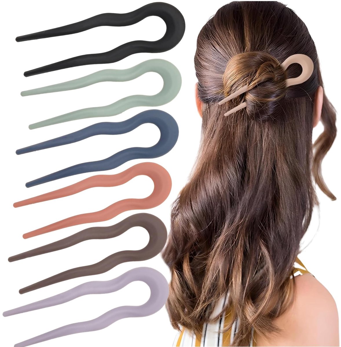 SolidKeus - Set van 6 U-Vormige Haarspelden voor Elegante Updo's