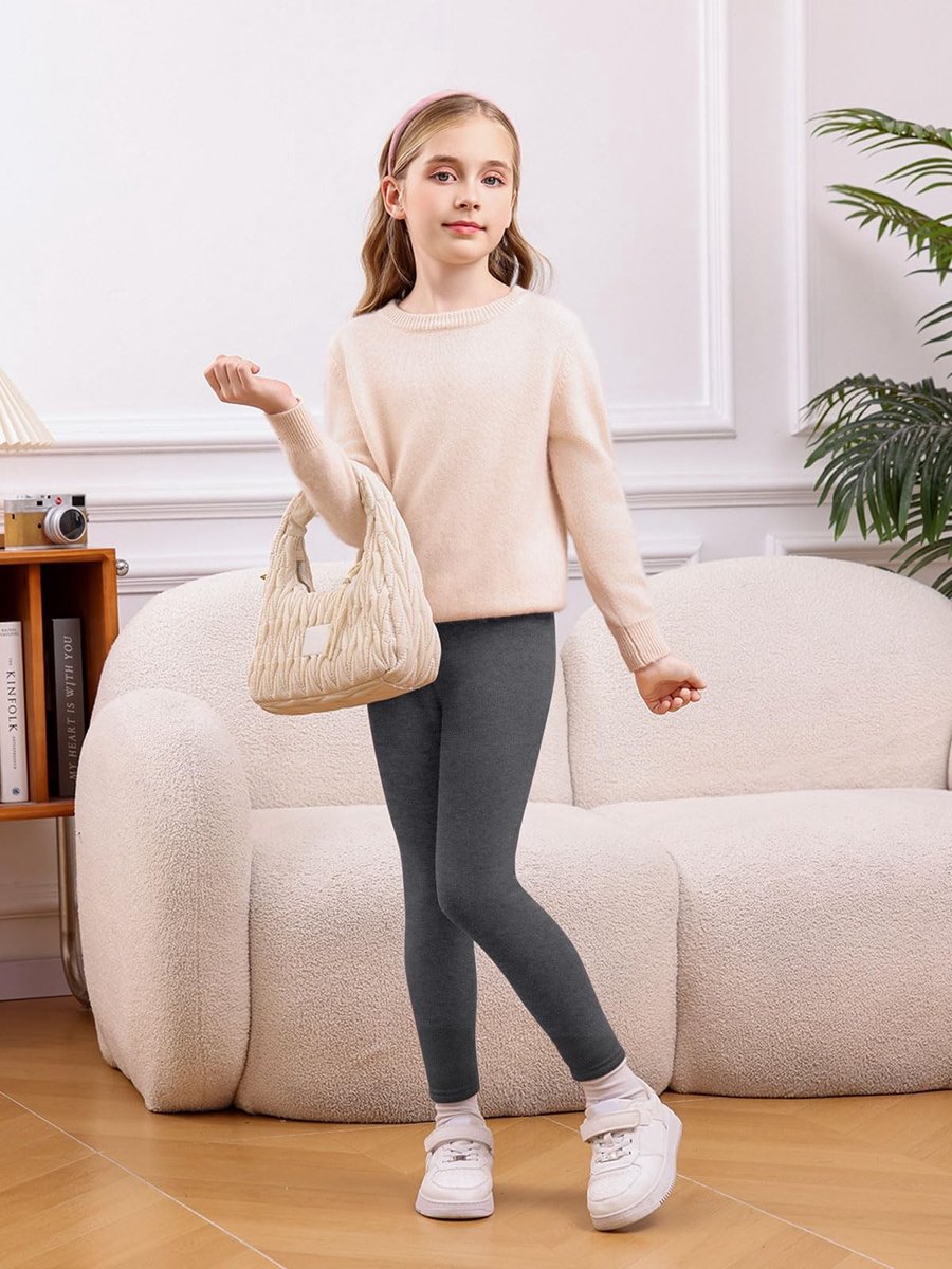 SolidKeus - Thermoleggings voor Meisjes, Zachte en Warme Winterleggings
