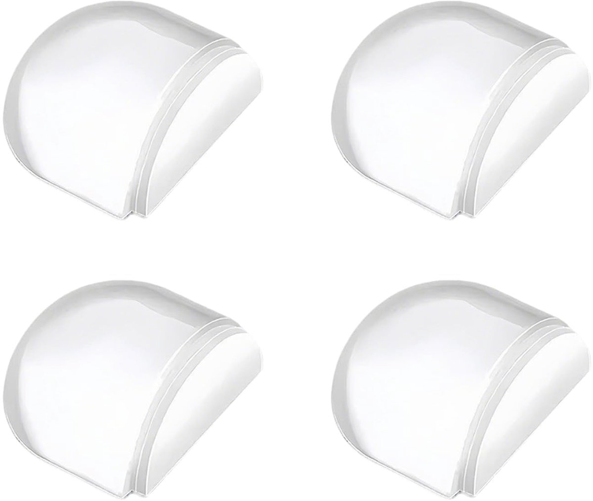 SolidKeus - Set van 4 Transparante Vloerdeurstoppers met Zelfklevende Bevestiging