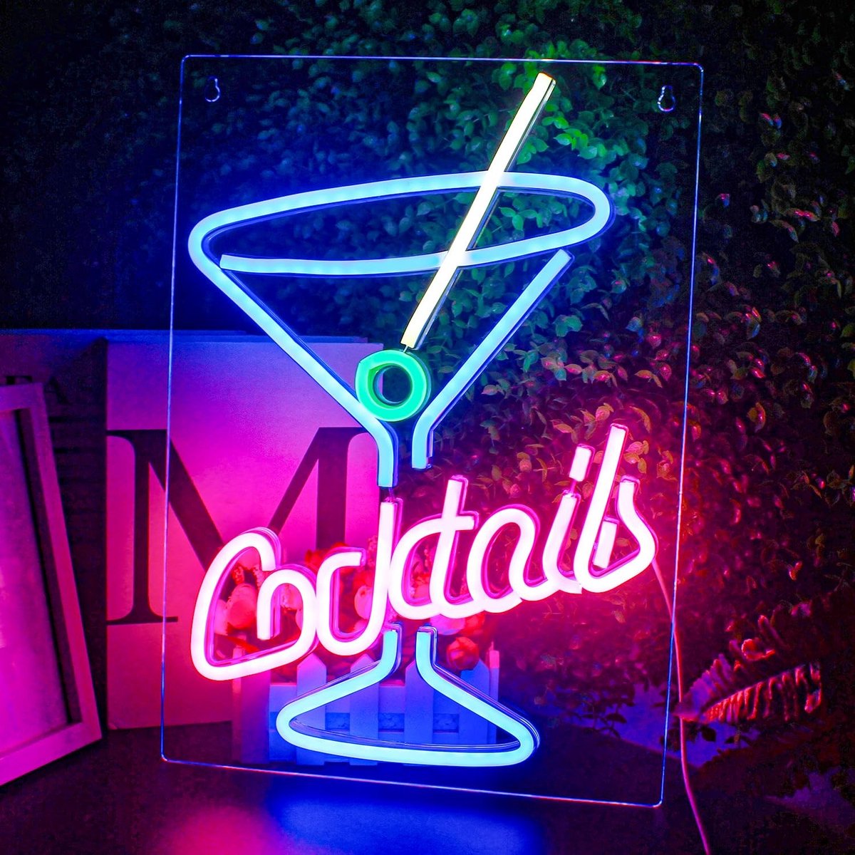 SolidKeus - Neon Cocktail Glas Licht voor Bar en Feest