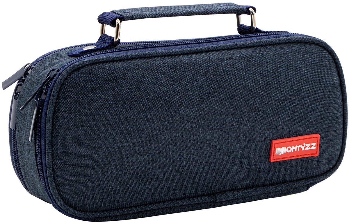 SolidKeus - Moderne Pennenzak met Rits in Blauw