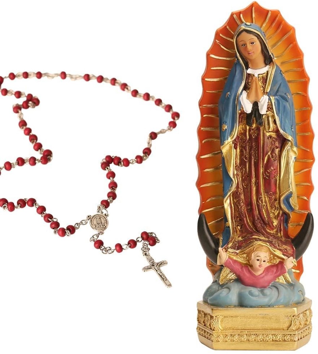 SolidKeus - Gekleurde Heilige Maria Beeld, 20cm Religieuze Decoratie