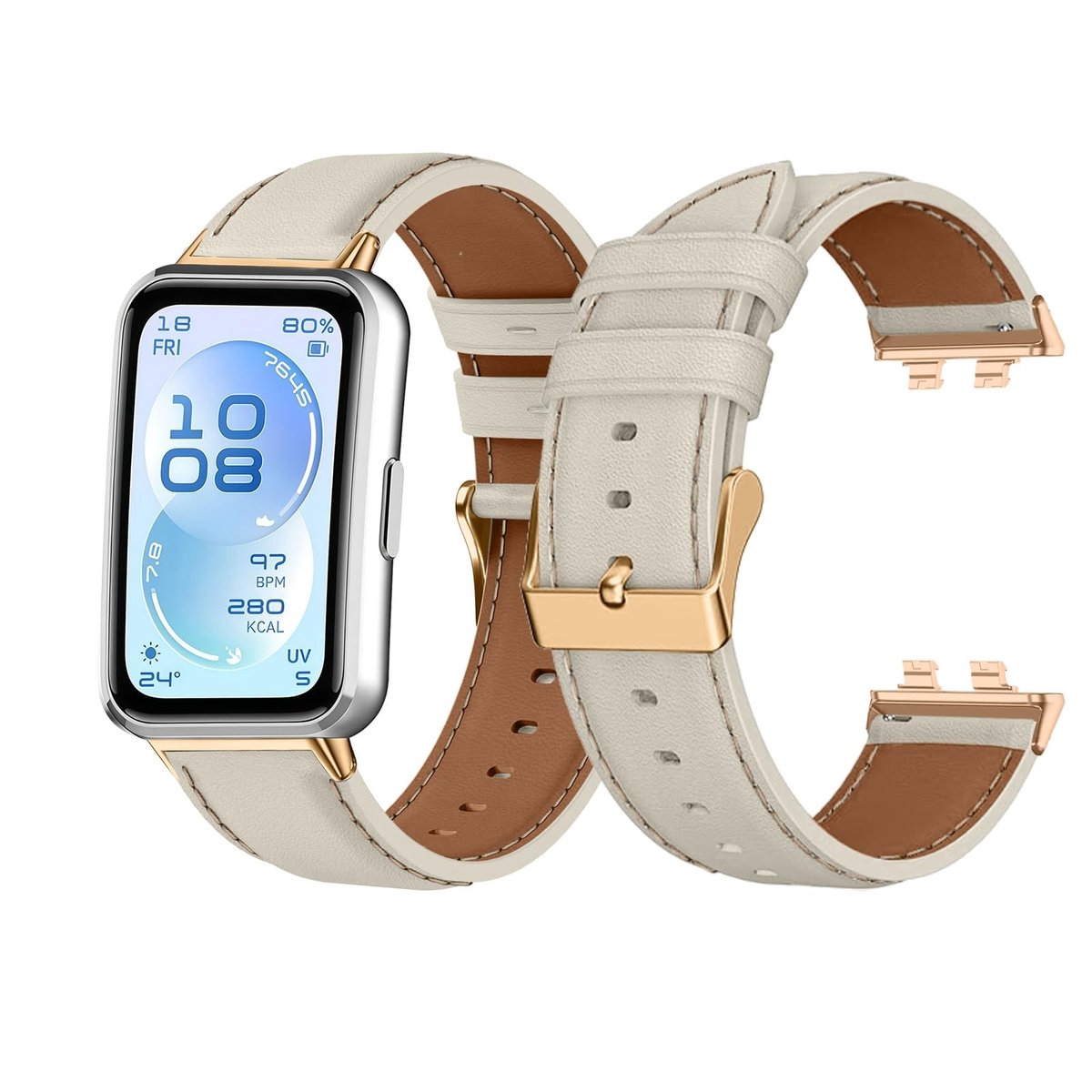 SolidKeus - PU Leren Horlogeband voor Huawei Band 11 Pro