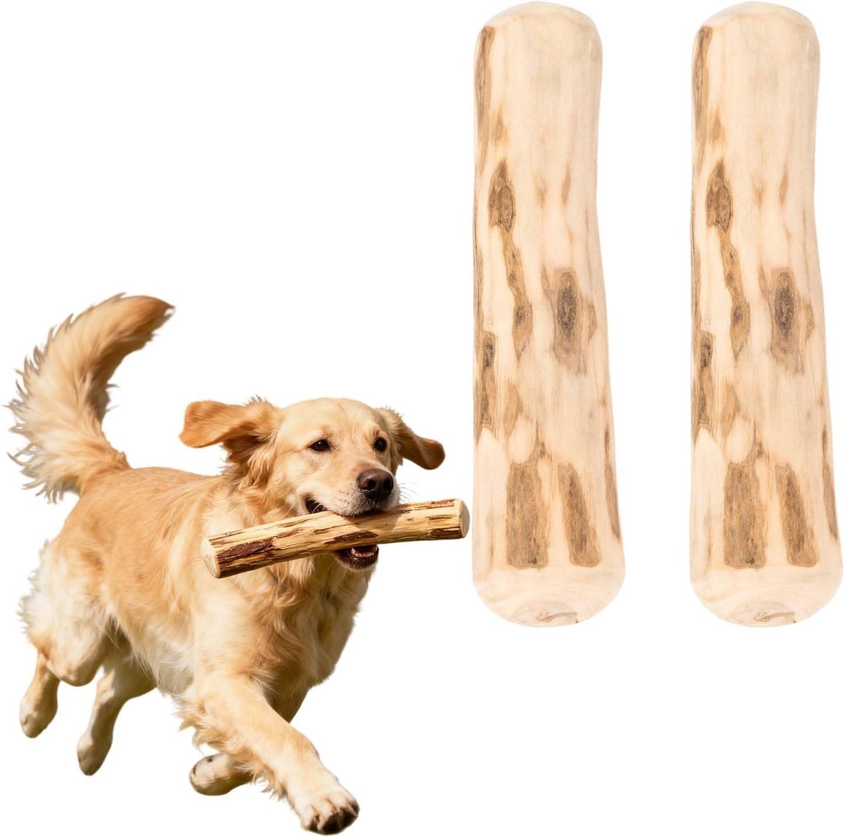 SolidKeus - Natuurlijke Koffiehouten Kauwspeeltjes voor Honden