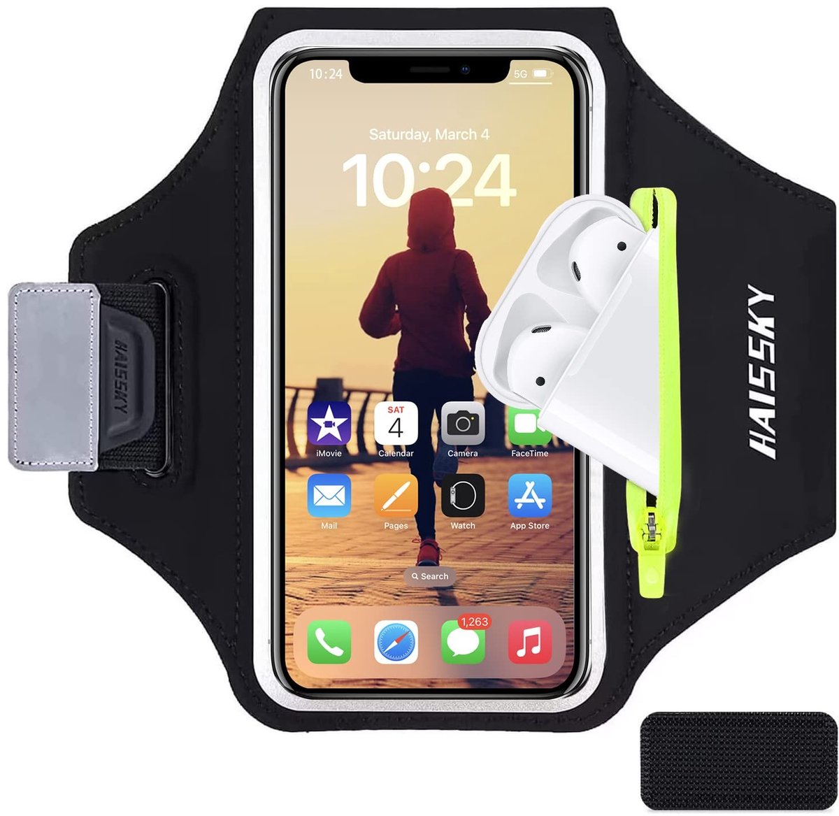 SolidKeus - Waterdichte Hardlooparmband met TWS Hoofdtelefoon Pocket