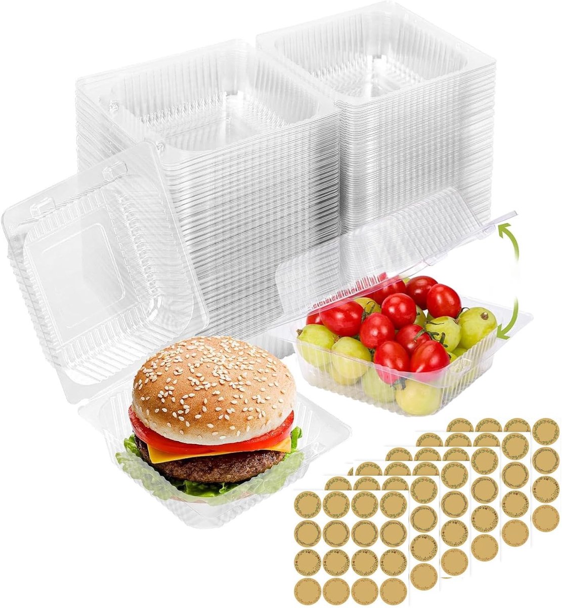SolidKeus - 100 Stuks Doorzichtige Taartdozen voor Cupcakes en Desserts