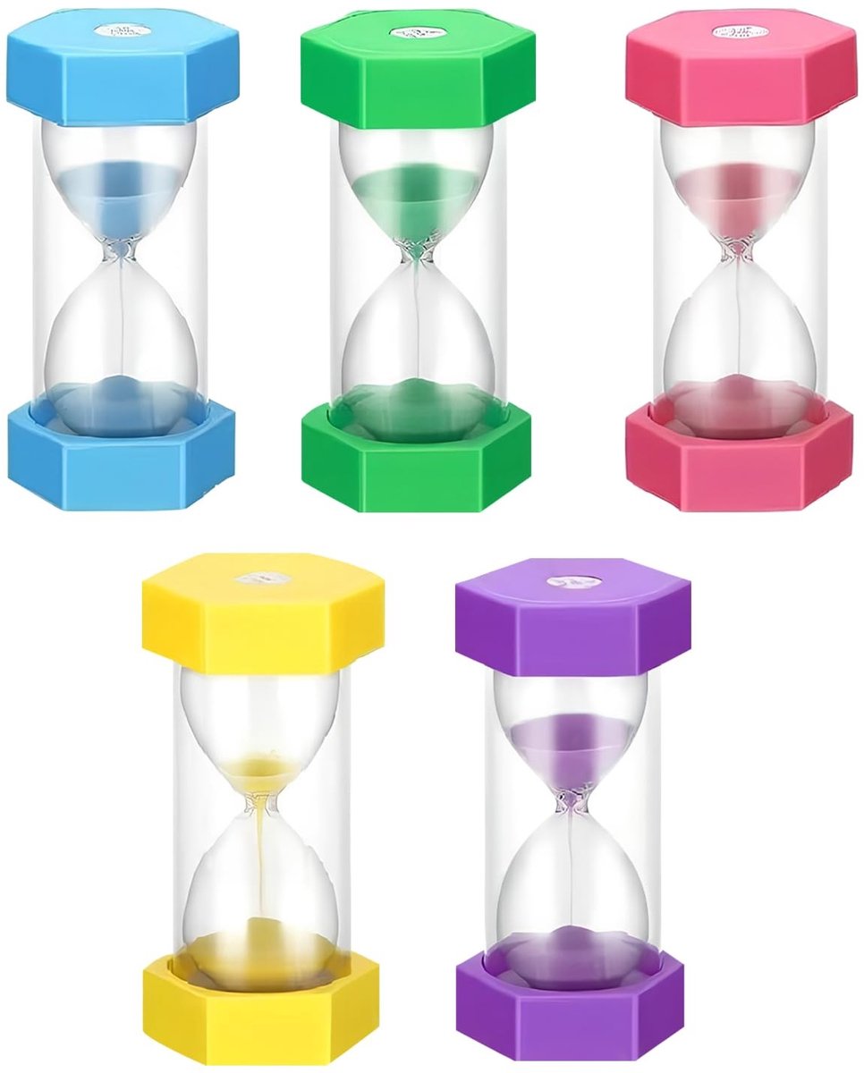 SolidKeus - Set van 5 Uurglazen Timers voor Keuken en Klaslokaal