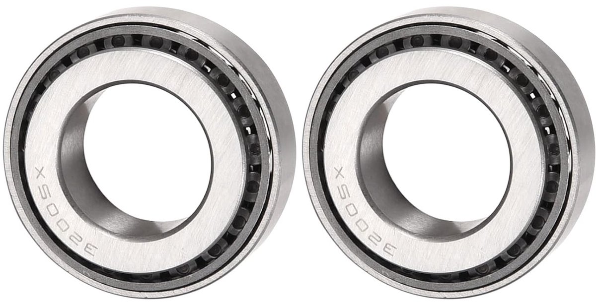 32005X kegellagers, 2 stuks, chroom, staal, kegels en bekers, set voor tuinmachines en auto's, 25 mm x 47 mm x 15 mm