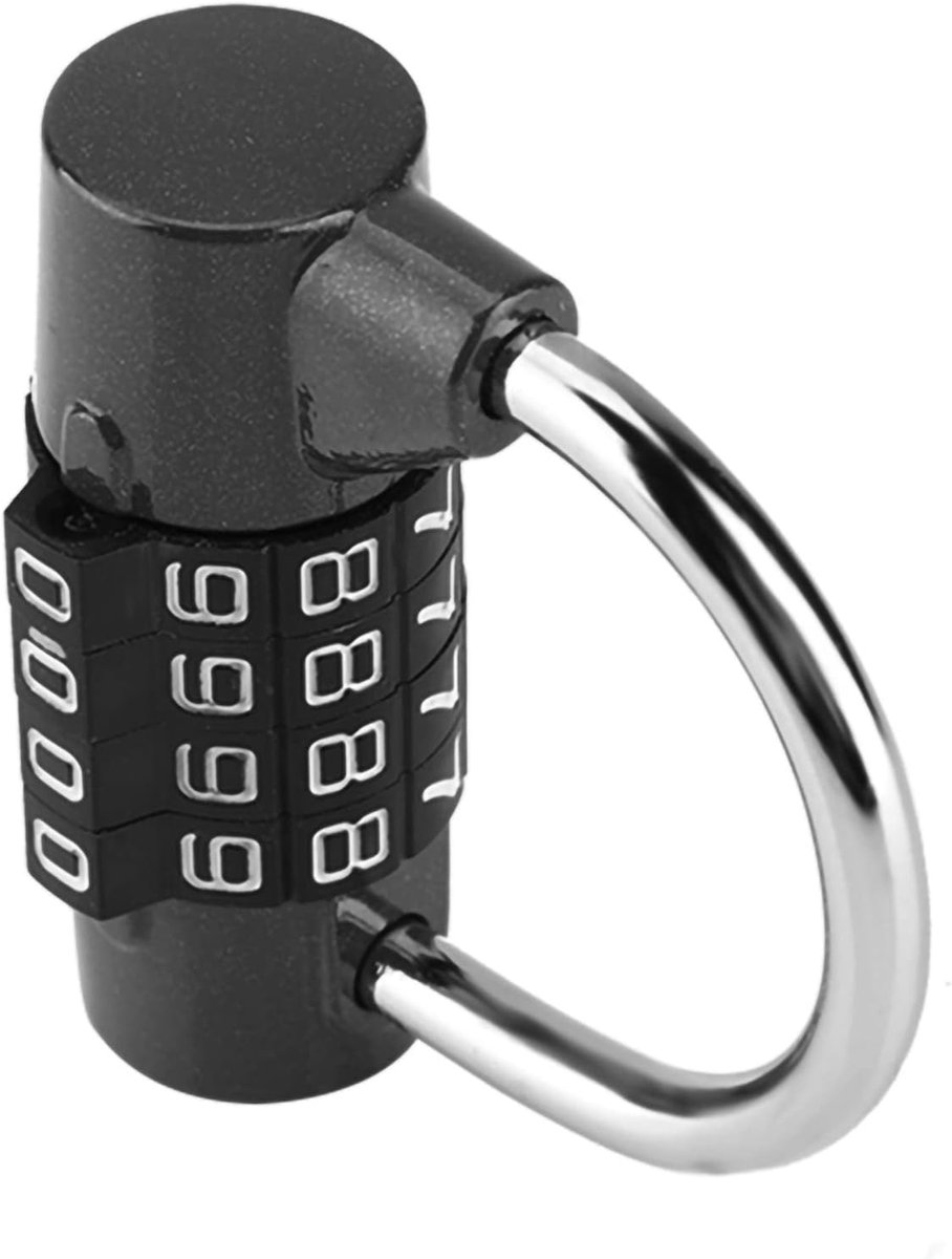 4-cijferige Codecombinatiehangslot Reiskoffer Gym Locker Beveiliging Zinklegering Wachtwoordslot (Black),Sloten en accessoires