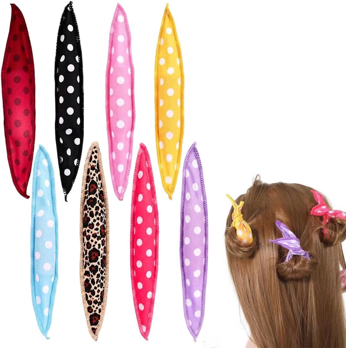 Krulspelden 's nachts, heatless curls set voor lang, kort, dik en dun haar, zachte krulspelden voor dames en meisjes
