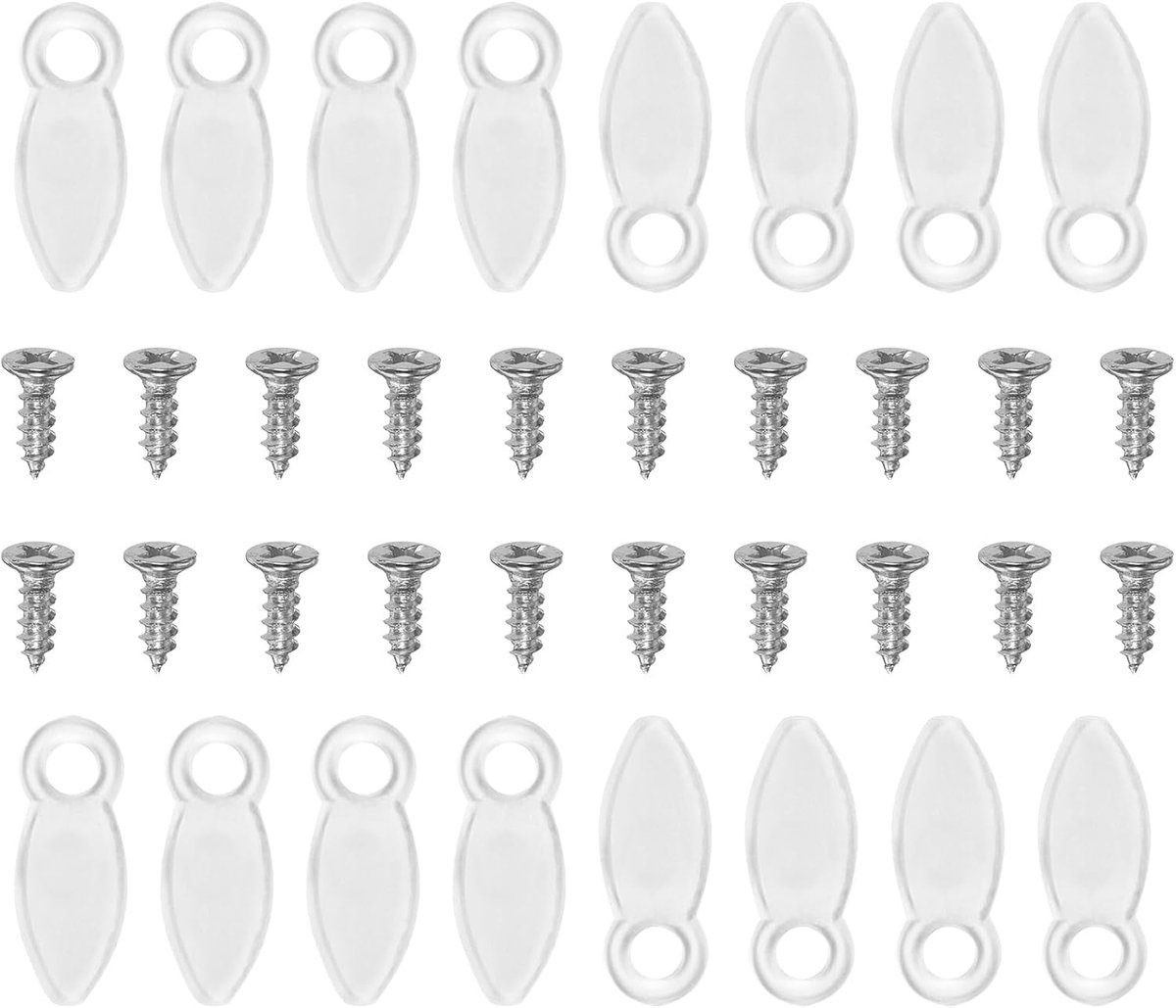 50 stuks clips voor hardware voor fotolijsten met 50 stuks schroevenset met draaiknoppen, cliphouder, draaiknoppen voor het ophangen van tekeningen, wit, transparant