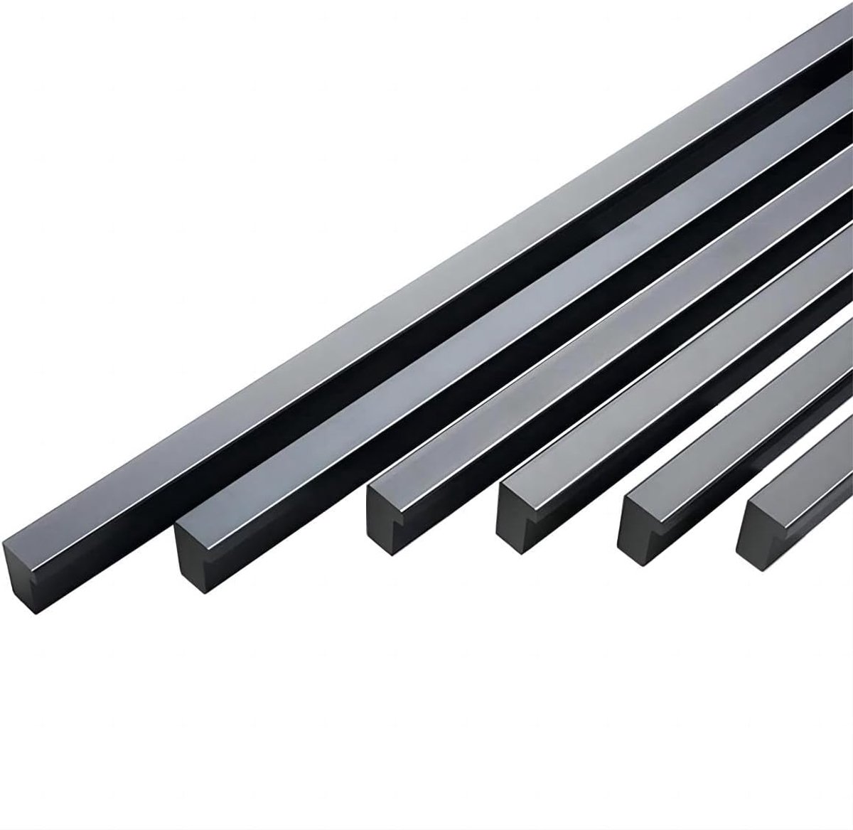 10 Pack Aluminium Kast Handvat Kast Handvat Meubels Lange Trekken Kledingkast Trekt Knoppen, Hole Center 256 mm, Totale Lengte 300 mm, Zwart