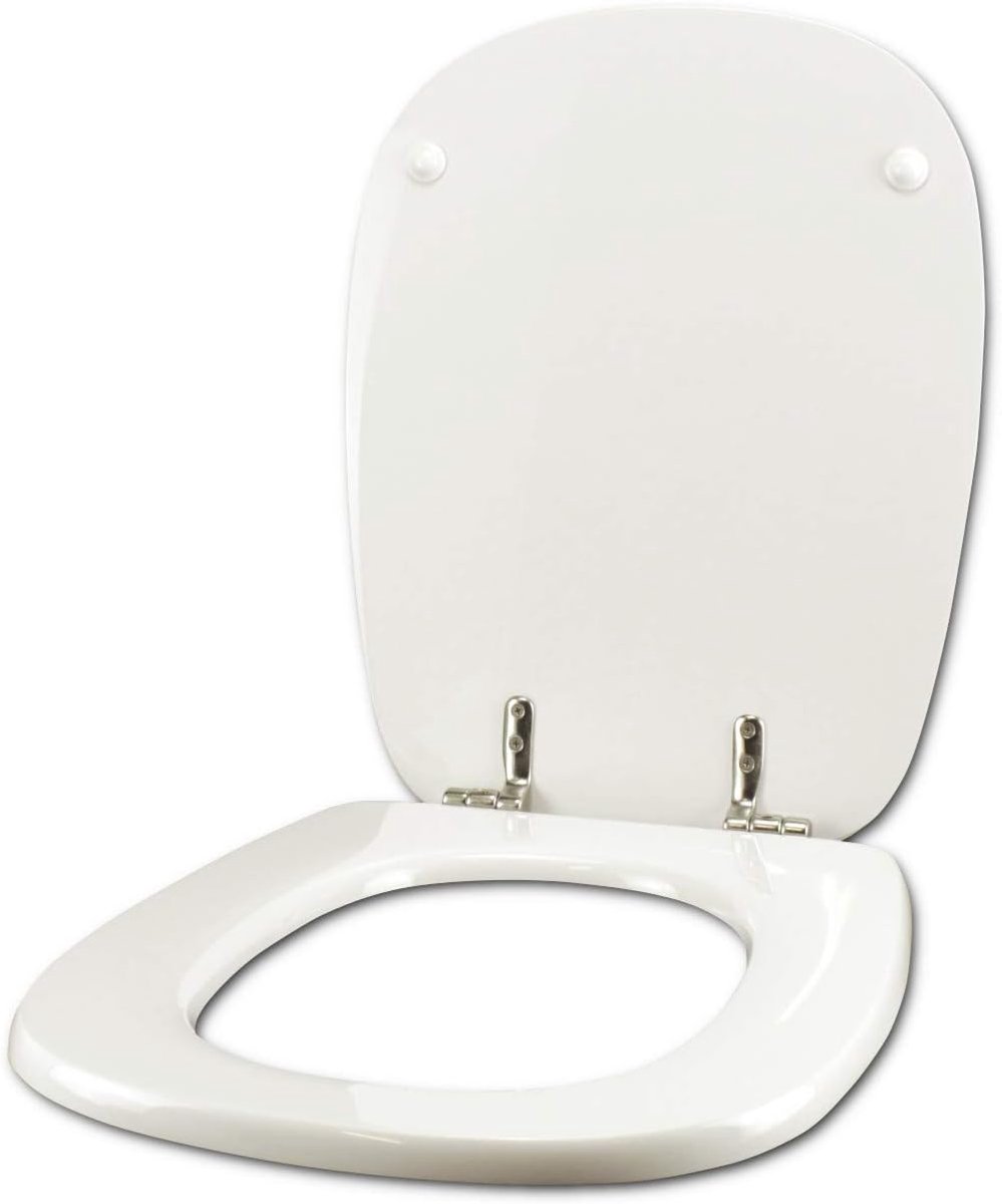Toiletbril voor lopen Duvit Arrea Arola wit scharnier normaal of langzaam chroom