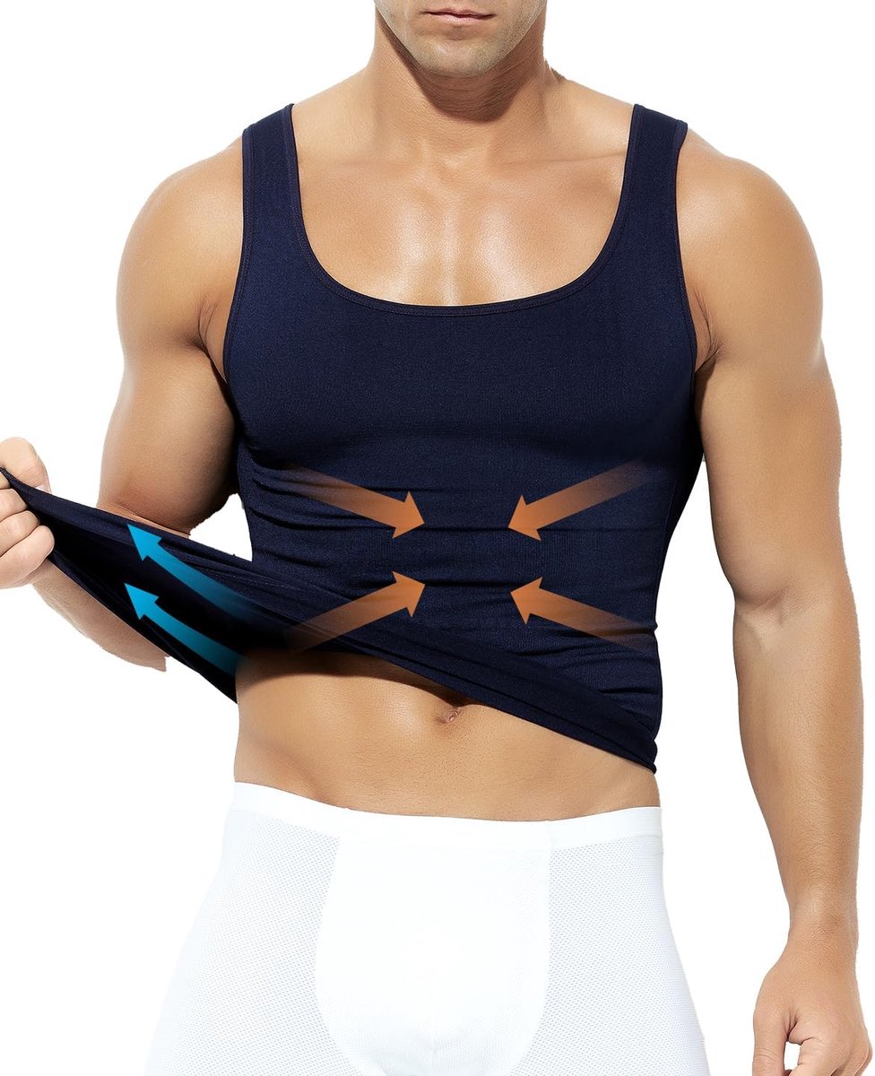 Kevin Figuurvormend compressie-onderhemd voor heren, mouwloos shapewear, tanktop, compressieshirt, compressieshirt heren